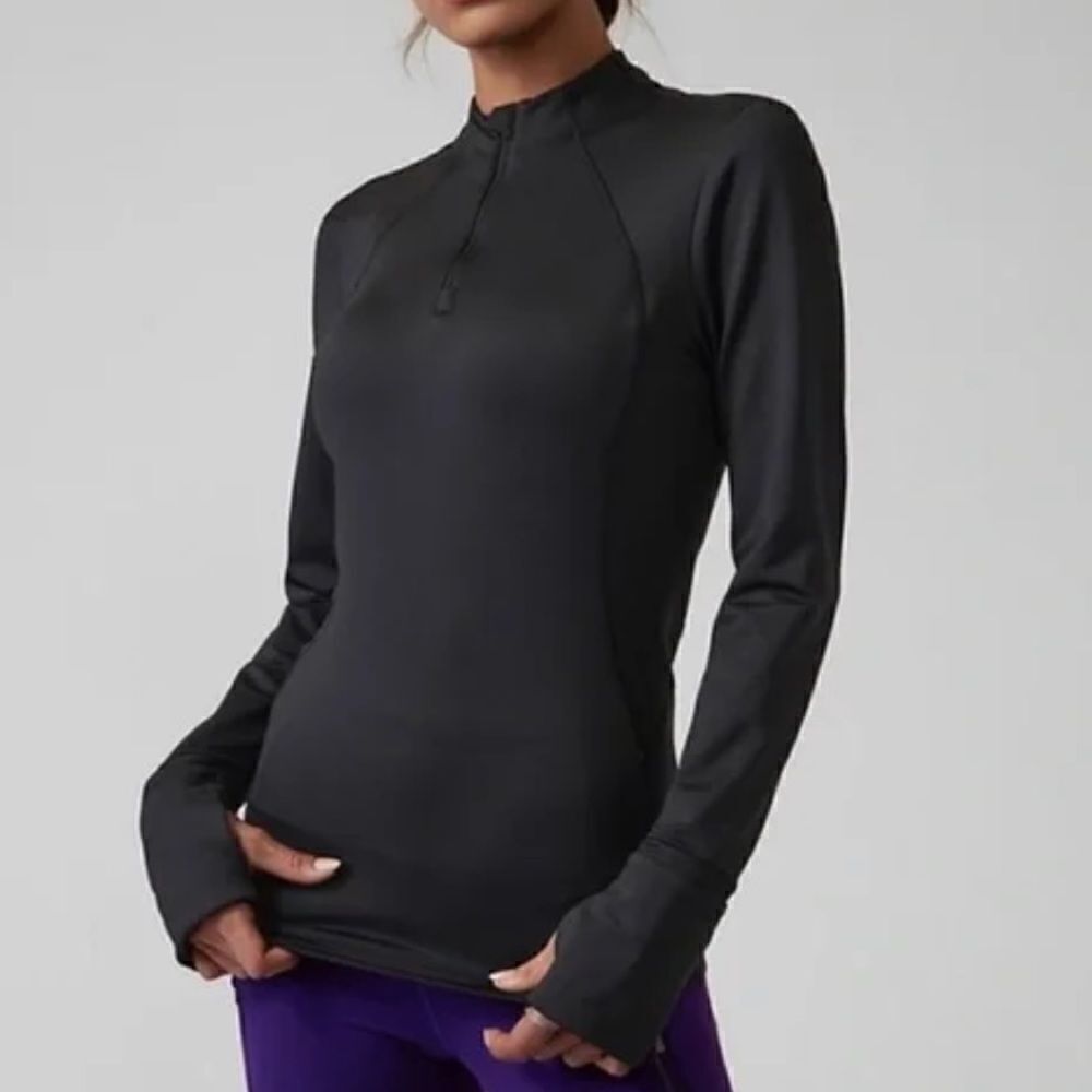 Athleta Black Whistler Half Zip Size XXS